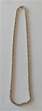 Sterling Silver Byzantine Link  Necklace - Italy Lirm Maker - Necklace Measures 24 