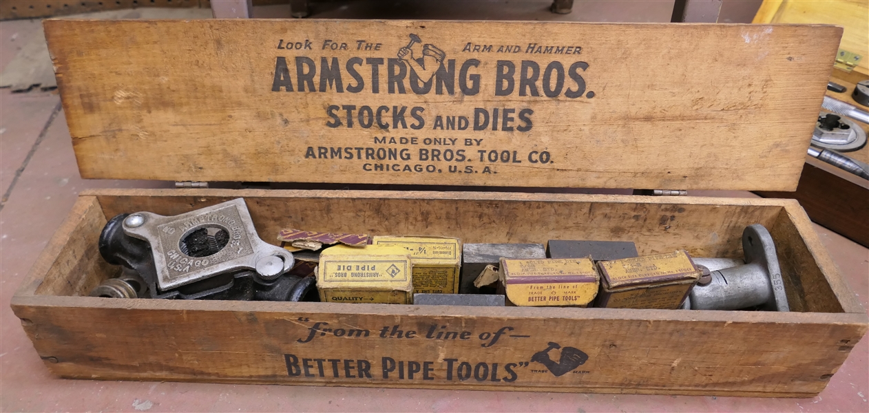 Armstrong Bros Stocks and Dies - Set No. 1-6 - In Original Wooden Box 