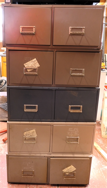 5 Metal File Drawers Full of Hardware - Lead, Anchors, Nails, Screws, Etc. 