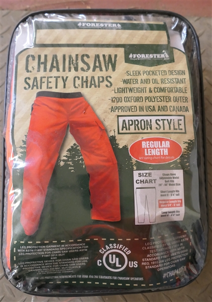 Chainsaw Safety Chaps - Apron Style - Like New