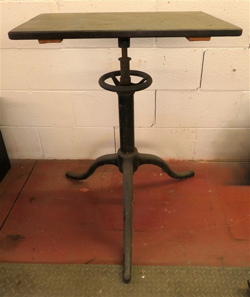 Industrial Table - Metal Base - Adjustable Height 