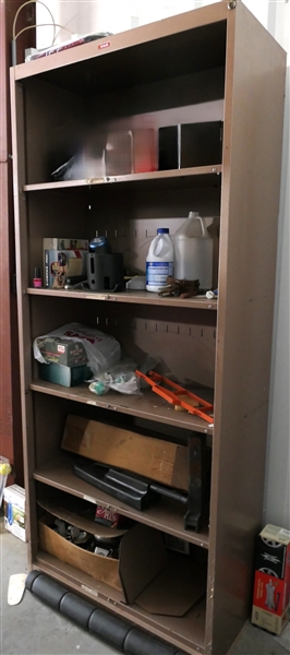 Metal Storage Cabinet with Contents As Pictured