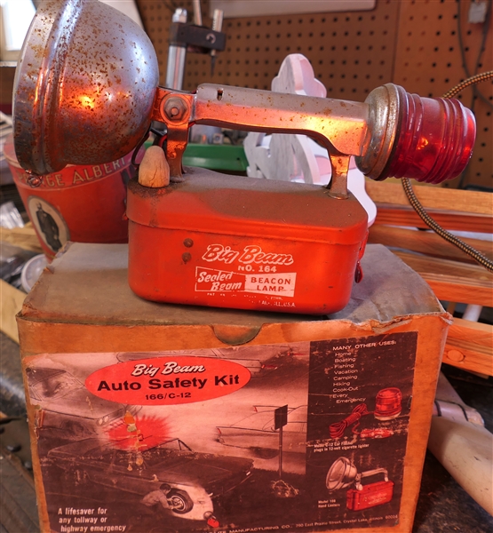 Big Beam Auto Safety Kit - Vintage Safety Light in Original Box Number 166 and Big Beam Model 164 Safety Light 