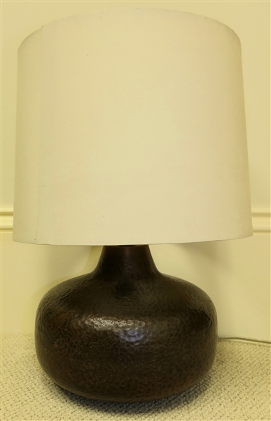 Hammered Copper Table Lamp - Made in India - Lamp Measures 12" tall 