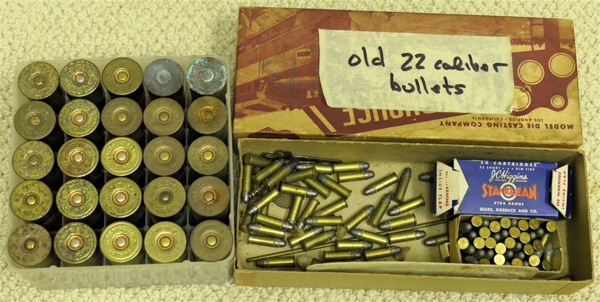 Mixed Box of 25 Peters and Remington 12 Gauge Shells and Mixed Box of .22 Bullets