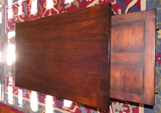 Morgan Hill Walnut 2 Tier Cocktail Table with Pull Out Trays on Each End - Table Measures 21 tall 48 by 30 