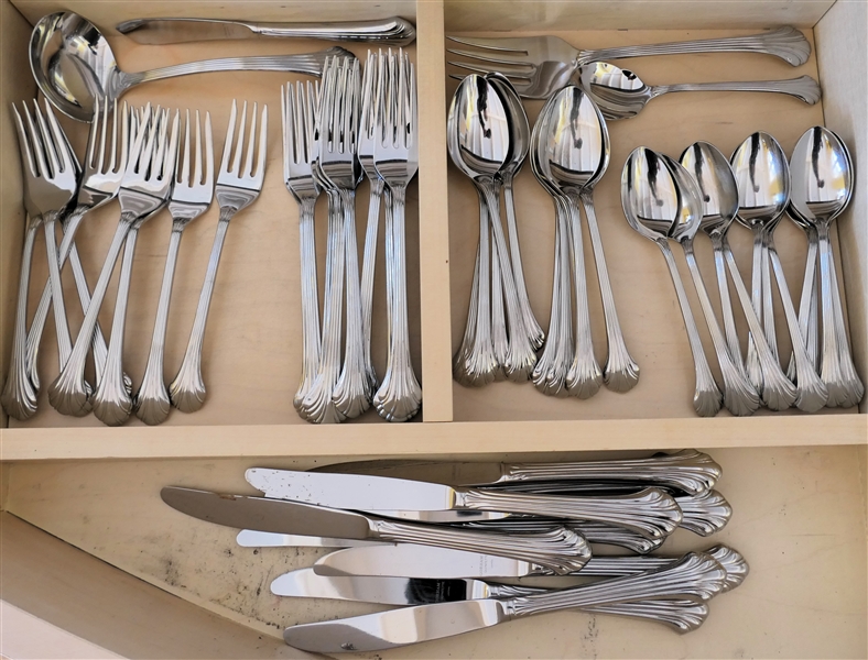 56 Pieces of Gorham "Quintette" Stainless Steel Flatware 