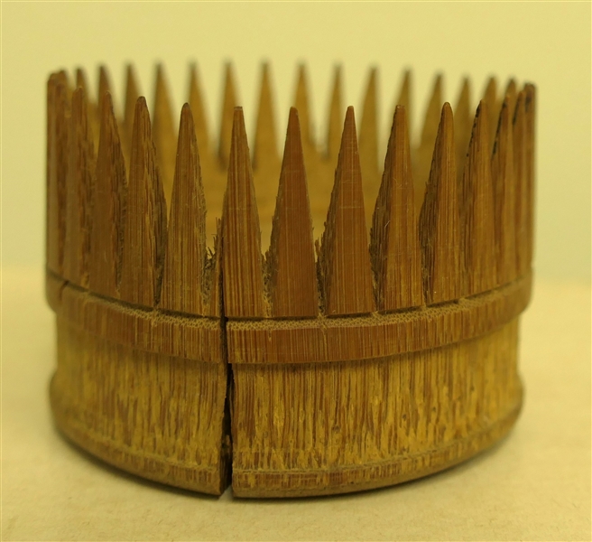 Hand Carved Wooden Comb - Dated 1925 San Francisco - Comb Measures 1 3/8" Tall 2" Across 