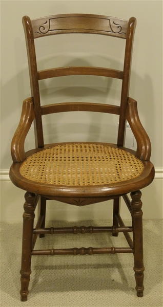 Walnut Cane Set Side Chair 