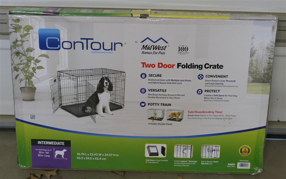 ConTour Two Door Folding Crate - Like New in Original Box - For Dogs 23" Tall 30" Long