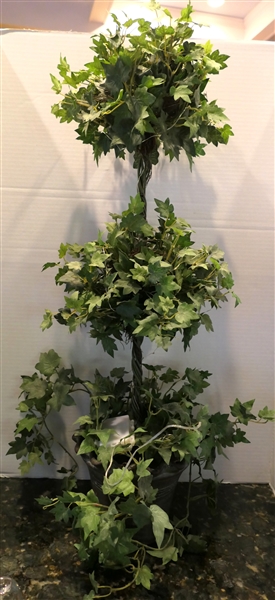 Faux Ivy 3 Tier Topiary - Measures 33" Tall - with Battery Operated Fairy Lights