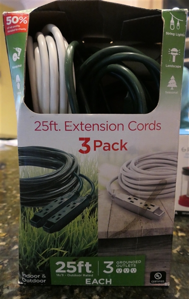 2 - 25 Foot Extension Cords 