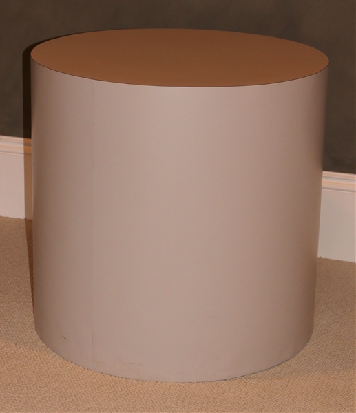 Taupe Laminate Drum Table - Measures 30" Tall 