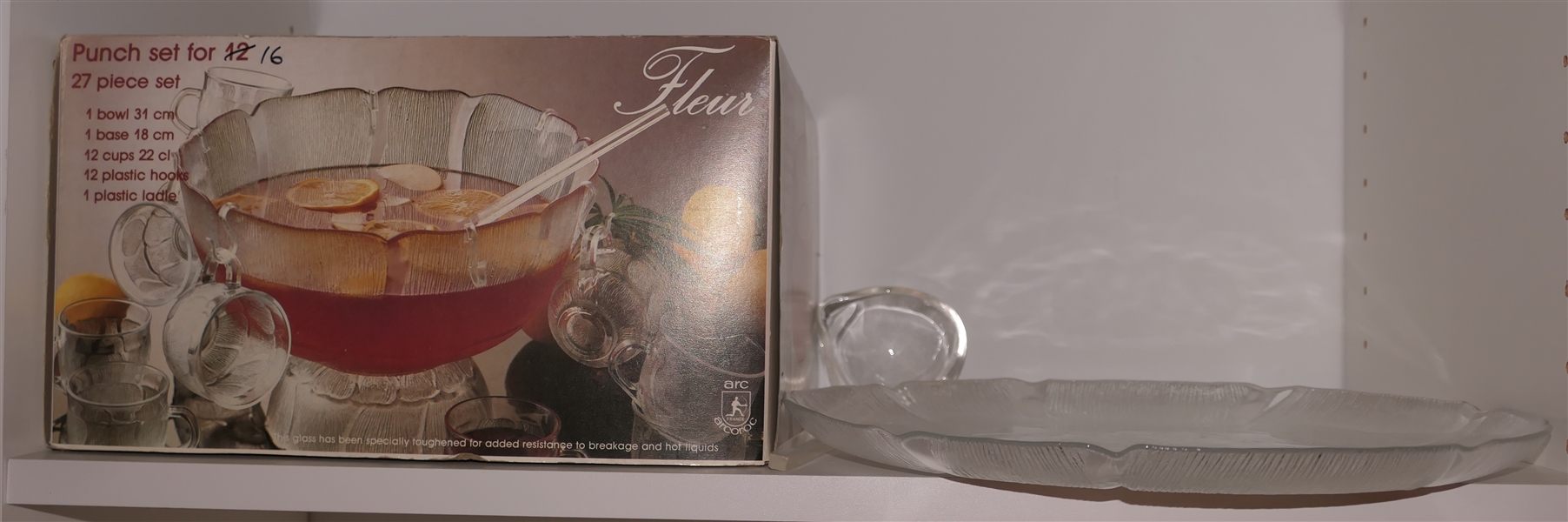 Fleur Crystal Punch Set - Service for 16 with Original Box