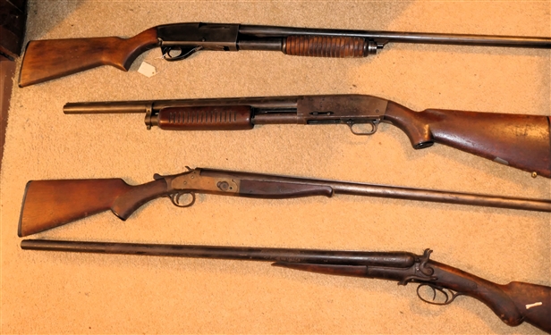 J.C. Higgins Model 20 12 Gauge Shotgun, Stevens Model 67-L Series E 12 Gauge Shotgun, H&R Model 865 Plainsman Bolt Action .22 Rifle, S&W .32 Revolver, New Haven Model 2837 .410 Shotgun 