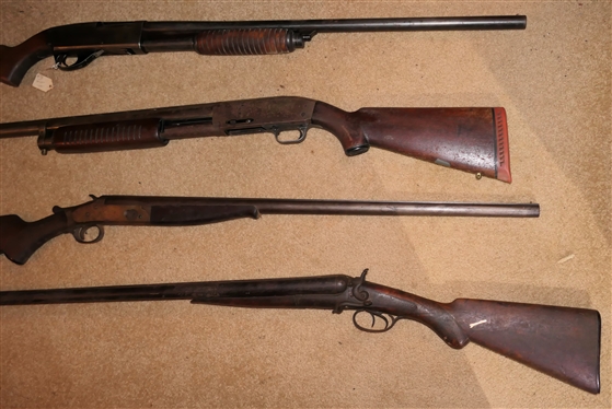 Stevens Model 94 Series N 12 Gauge Shotgun, Sears Model 200 12 Gauge Shotgun, Bolt Action Training Rifle