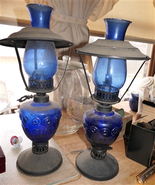Cobalt Blue Oil Lamps 