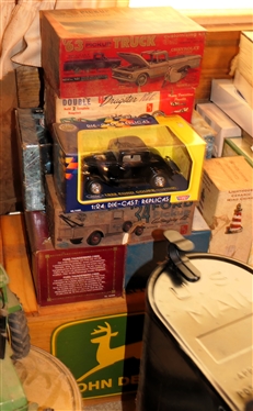 Large Collection of John Deere, Texaco, Coca Cola, and Racing Collectibles 