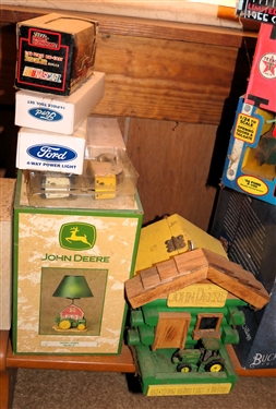 Large Collection of John Deere, Texaco, Coca Cola, and Racing Collectibles 