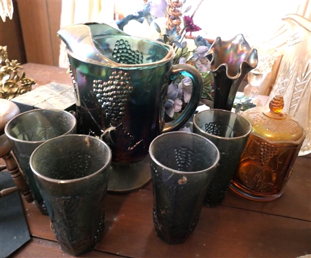 Indiana Harvest Grape Carnival Glass 