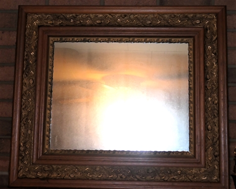 Ornate Oak and Gold Gilt Mirror