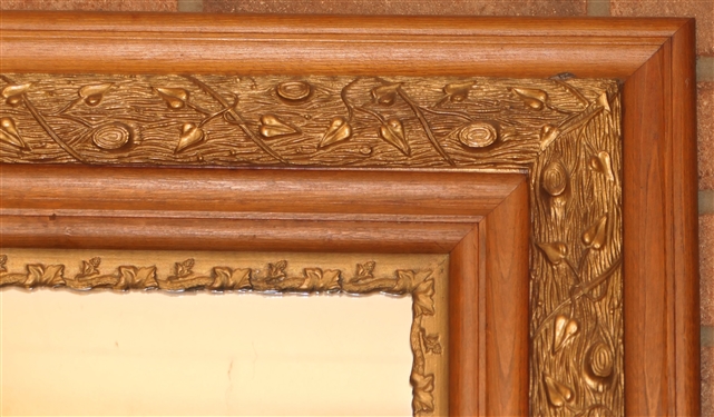Ornate Oak and Gold Gilt Mirror