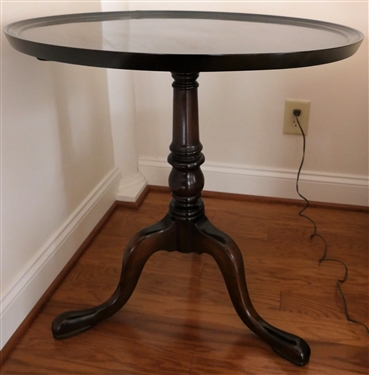 Nice Mahogany Tilt Top Tea Table - Queen Anne Style Padded Feet -Turned Pedestal - Table Measures 29" Tall 28" Across