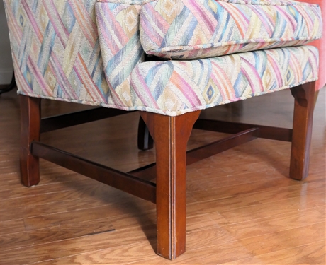 Nice Ruby Ansley Interiors Petit Arm Chair with Clean Earth Tone Upholstery - Chair Measures 37 Tall 28 1/2 Wide