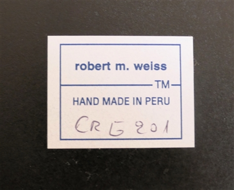 2 Robert M. Weiss - Hand Made in Peru Reverse Painted Charger / Trays - Each Measures 13 Across - Original Sticker on Reverse 