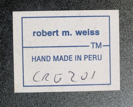 2 Robert M. Weiss - Hand Made in Peru Reverse Painted Charger / Trays - Each Measures 13 Across - Original Sticker on Reverse 