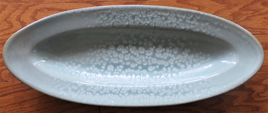 Casa Stone Café Capri Fine Portuguese Stoneware Elongated Oval Low Bowl - Measures 1 3/4 Tall 19 1/2 by 7 5/8