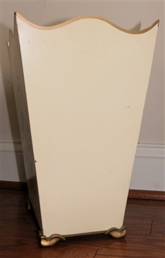 Ruby Ansley Interiors Metal Towle Painted Wastebasket with Blue, Purple, and Yellow Hand Painted Flowers - Trash Can Measures 14 Tall 11 1/2 by 8 3/4