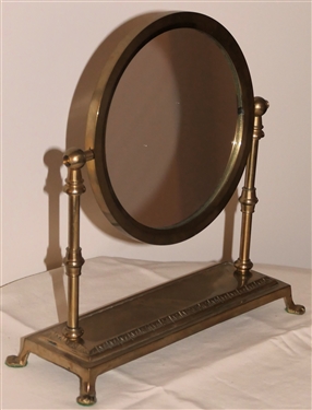 Brass Claw Foot Vanity Mirror - Measures 10 Tall 9 Across 