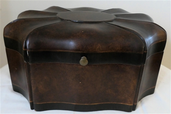 Decorator Storage Box with Grain Finish - Gold Painted Accents - Velvet Lined Interior - Box Measures 6 Tall 12 by 8 