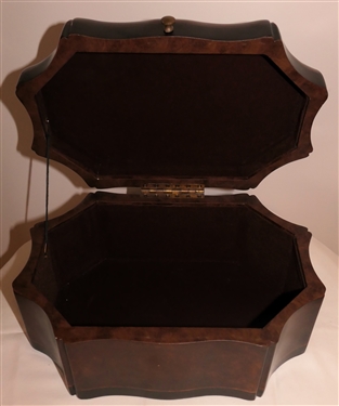Decorator Storage Box with Grain Finish - Gold Painted Accents - Velvet Lined Interior - Box Measures 6 Tall 12 by 8 