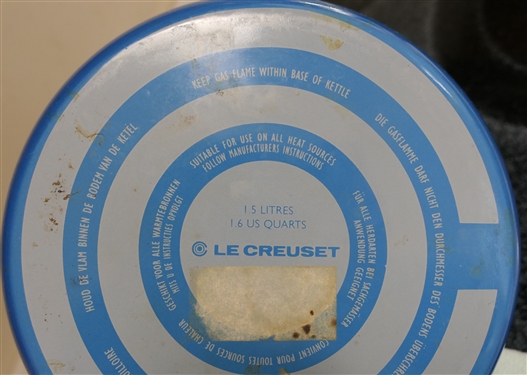 Le Creuset Blue Enamel Tea Kettle. 1.5 Liters - Clean Inside 