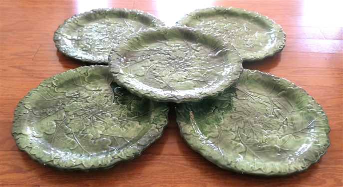 5 Vietri Foglia 12 1/2 Service / Charger Plates - Some Minor Finish Flaking on Edge 