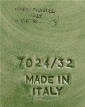 5 Vietri Foglia 12 1/2 Service / Charger Plates - Some Minor Finish Flaking on Edge 
