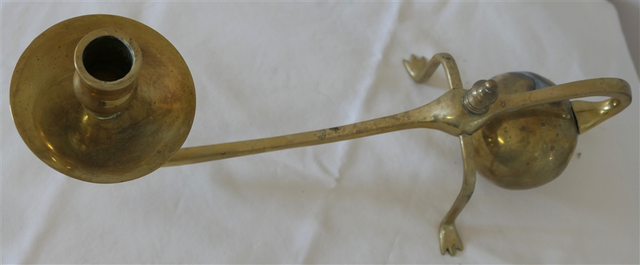 Benson Style Brass Cantilever Candle Stick - Heavy Brass Weight - Claw Feet - Candle Stick Measures 6 Tall 12 Long