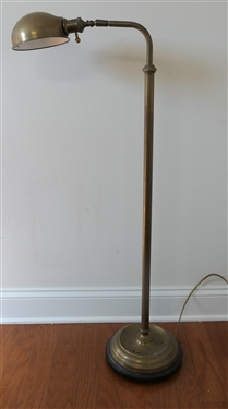Nice Brass Visual Comfort & Co. Adjustable Height Floor Lamp - Brass Shade White Enamel Lined - As Pictured Lamp Measures 41 Tall 