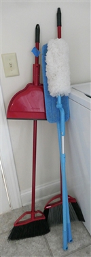 2 - O-Cedar Brooms and Dust Pan, Duster, and Floor Cleaner 