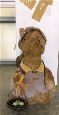 Very Cute Décor Rabbit Holding A Basket - Rabbit Measures 13 Tall
