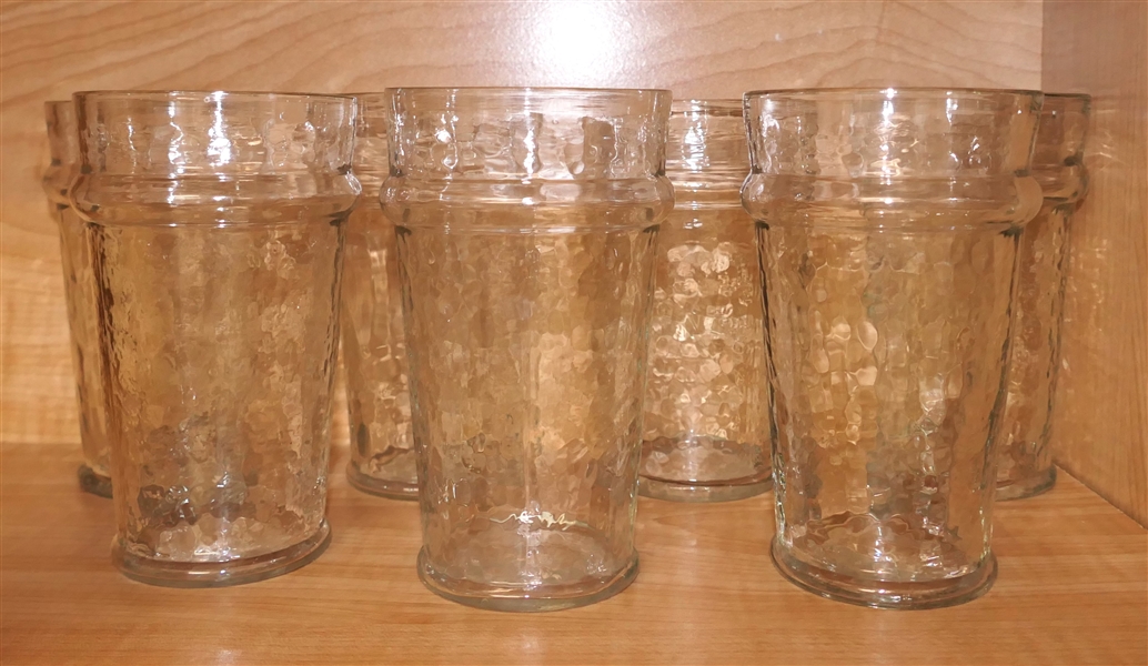7 Nice Hammered Glass Drinking Glasses 