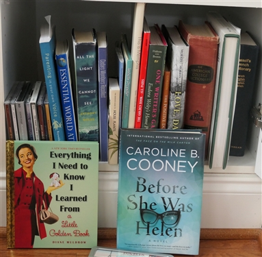 Lot of Books and CDs including Novels, Dictionary, Plants, Everything I Need To Know I Learned From A Little Golden Book, Jersey Boys, Josh Grobin, Straight No Chaser, and More
