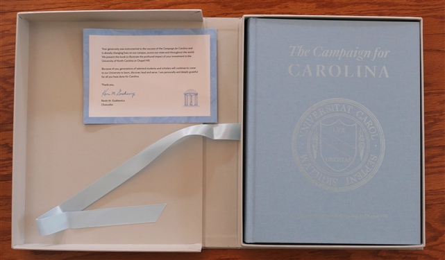 The Campaign for Carolina The University of North Carolina At Chapel Hill - Hardcover Book in Cardboard Commemorative Box - This Book Was a Gift From Chancellor Kevin M. Guskiewicz 