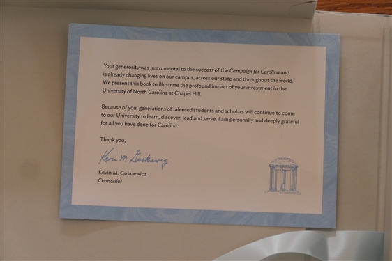 The Campaign for Carolina The University of North Carolina At Chapel Hill - Hardcover Book in Cardboard Commemorative Box - This Book Was a Gift From Chancellor Kevin M. Guskiewicz 
