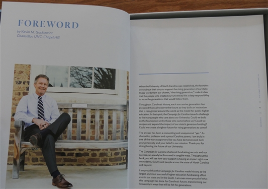 The Campaign for Carolina The University of North Carolina At Chapel Hill - Hardcover Book in Cardboard Commemorative Box - This Book Was a Gift From Chancellor Kevin M. Guskiewicz 