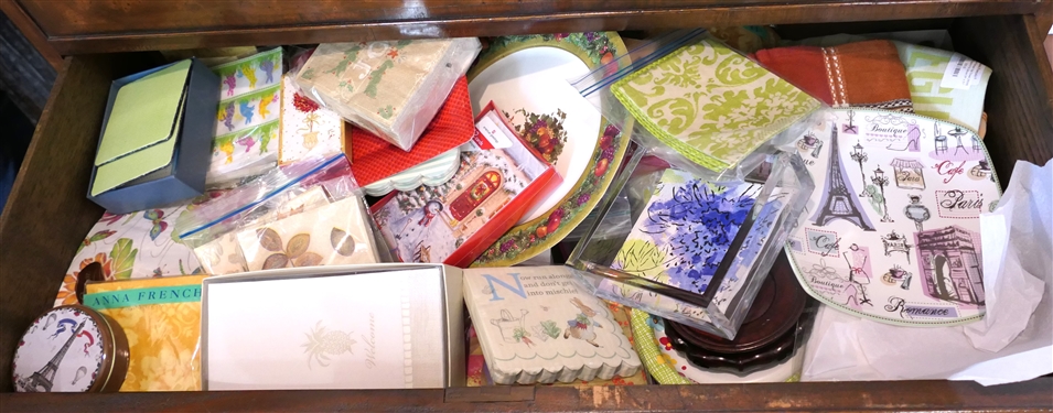 Large Lot of Cocktail Napkins, Hand Towels, Coasters, and Some Paper Plates - Various Holidays and Occasions