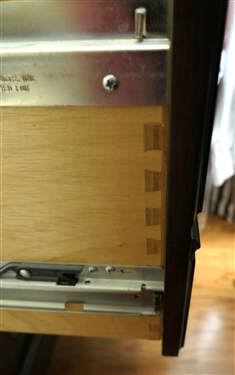 Nice Mahogany Finish 2 Drawer Filing Cabinet - Brass Hardware - Detailed Sides 