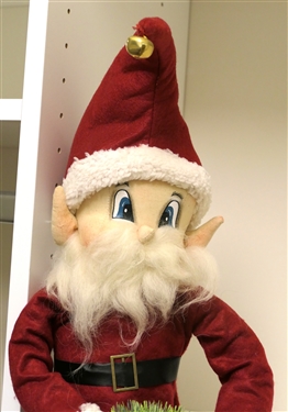 Nicely Made Santa Elf with Hand Painted Eyes, Wired Arms and Legs 